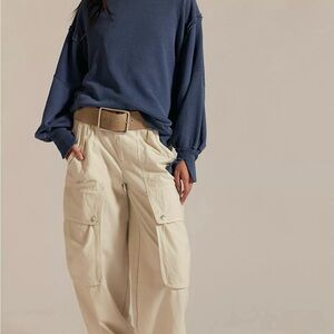 We The Free Camden Sweatshirt Medium Navy Blue Long Sleeve